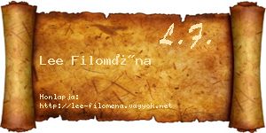 Lee Filoména névjegykártya